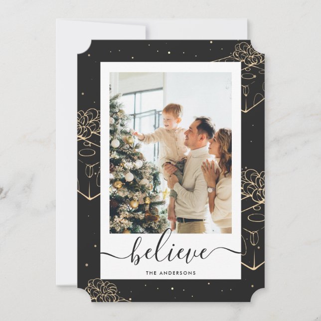 Tarjeta Festiva Navidades de Black Gold Photo Belin (Anverso)