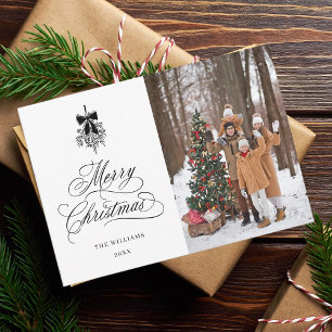 Tarjeta Festiva Navidades de Black Holly Berry Bouquet - Plano fot