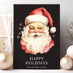 Tarjeta Festiva Navidades de Black Vintage Watercolor Santa Claus<br><div class="desc">¡Envíe saludos festivos con nuestra tarjeta de vacaciones Navidades Santa Claus de color negro de color de la vendimia! Esta encantadora tarjeta cuenta con un nostálgico ilustracion acuático de Santa Claus, decorado con delicados copos de nieve. Perfecto para difundir alegría por las vacaciones, esta tarjeta captura el espíritu atemporal de...</div>