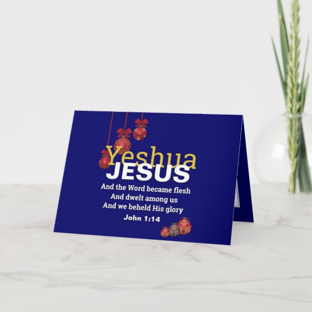 Tarjeta Festiva Navidades de Blue YESHUA JESUS (Anverso)