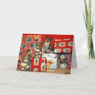 Tarjeta Festiva Navidades de Bob - Gato / Gatito