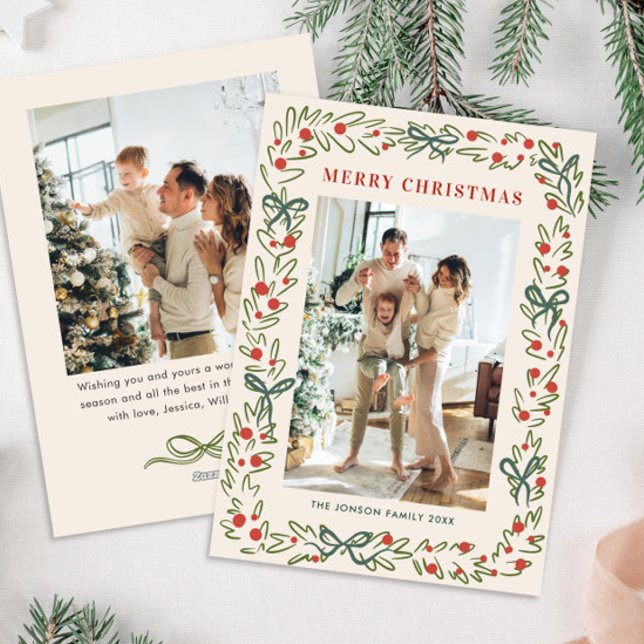 Tarjeta Festiva Navidades de Boho caprichosos de mano 2 Foto (Subido por el creador)