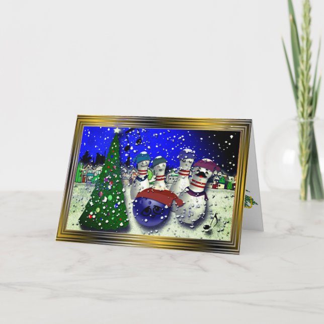 Tarjeta Festiva Navidades de boliche (Anverso)