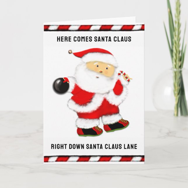 Tarjeta Festiva Navidades de boliche (Anverso)