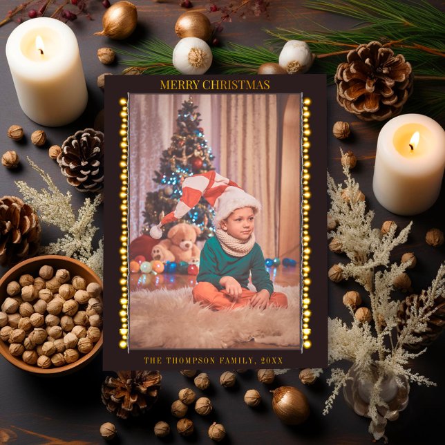 Tarjeta Festiva Navidades de bombillas de época fotografian efecto (Subido por el creador)