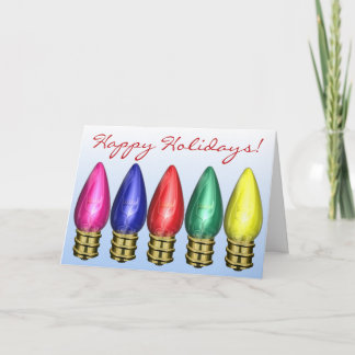 Tarjeta Festiva Navidades de bombillas de vacaciones festivas
