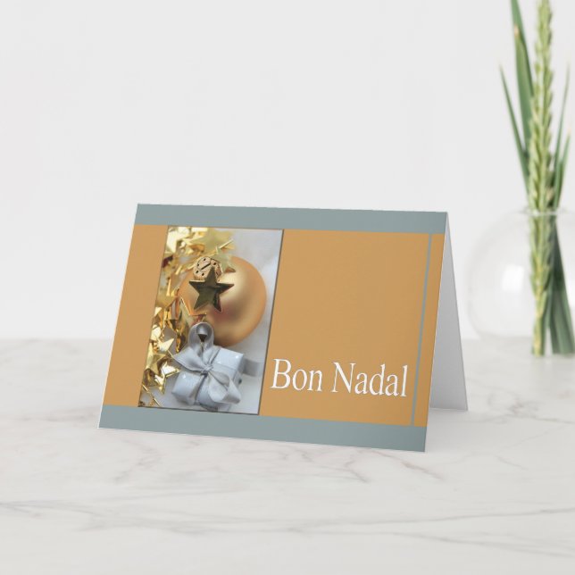 Tarjeta Festiva navidades de bon nadal catalán (Anverso)