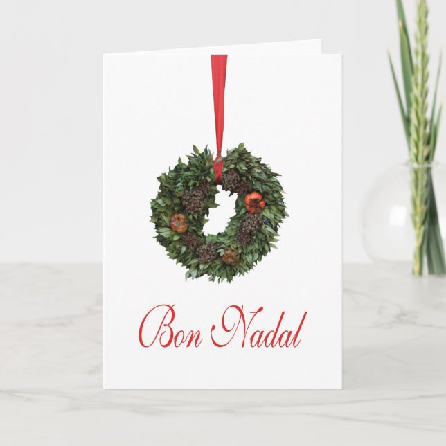 Tarjeta Festiva navidades de bon nadal catalán (Anverso)
