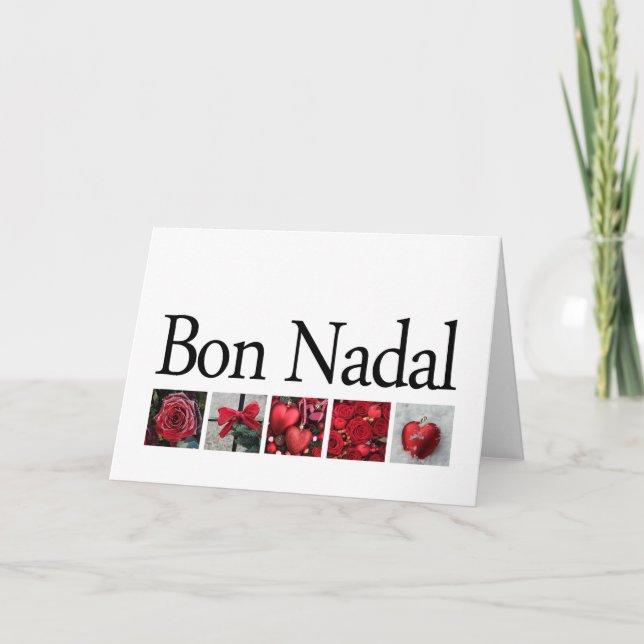 Tarjeta Festiva navidades de bon nadal catalán (Anverso)