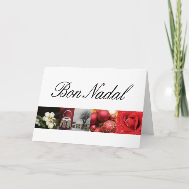 Tarjeta Festiva navidades de bon nadal catalán (Anverso)