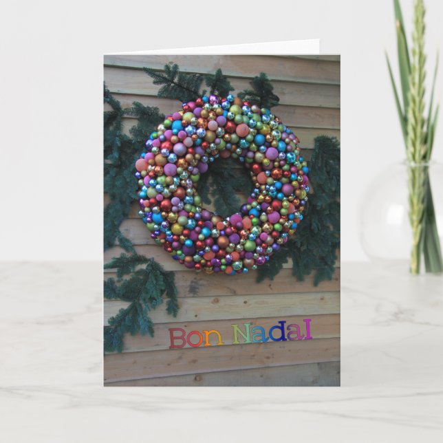 Tarjeta Festiva navidades de bon nadal catalán (Anverso)