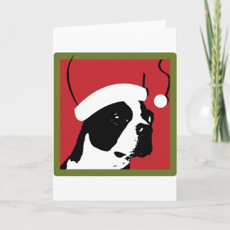 Tarjeta Festiva Navidades de Boston Terrier