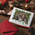 Tarjeta Festiva Navidades de Boughs y Holly<br><div class="desc">Boughs y los Navidades holly foto tarjeta de vacaciones. Foto de plantilla a través de Pixabay bajo licencia CC0 y debe ser reemplazada por su propia foto</div>