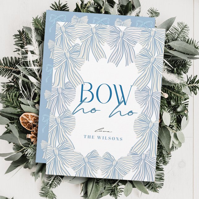 Tarjeta Festiva Navidades de Bow Ho Blue Bows (Subido por el creador)
