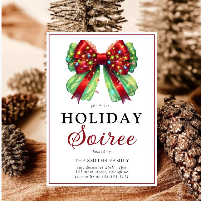 Tarjeta Festiva Navidades de Bow modernos alumbran el cielo navide (Subido por el creador)