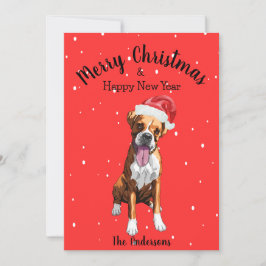 Tarjeta Festiva Navidades de Boxer Dog
