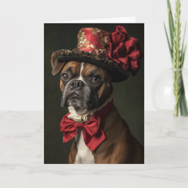 Tarjeta Festiva Navidades de Boxer Dog de Victoria