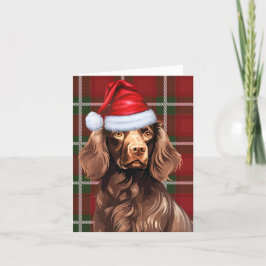 Tarjeta Festiva Navidades de Boykin Spaniel Perro Navidades de Pap