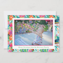 Tarjeta Festiva Navidades de Bright Palm Beach Fotografía de Snowm