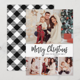 Tarjeta Festiva Navidades de búfalo de Collage de fotos simple 4