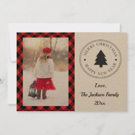 Tarjeta Festiva Navidades de Buffalo Plaid
