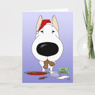 Tarjeta Festiva Navidades de Bull Terrier