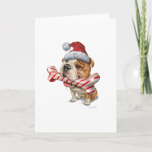 Tarjeta Festiva navidades de bulldog