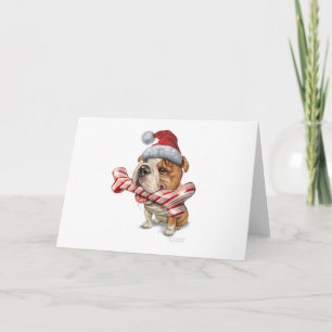Tarjeta Festiva navidades de bulldog
