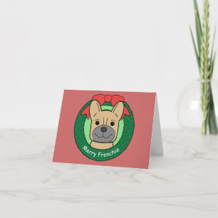 Tarjeta Festiva Navidades de Bulldog de Francia