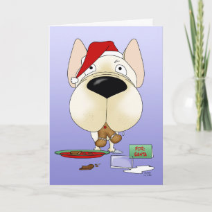 Tarjeta Festiva Navidades de Bulldog de Francia