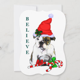Tarjeta Festiva Navidades de Bulldog de Inglaterra