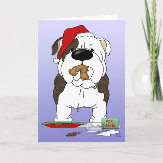 Tarjeta Festiva Navidades de bulldog - ¿¿¿Ho Ho Ho Ho??