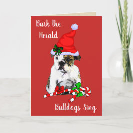 Tarjeta Festiva Navidades de Bulldog inglés