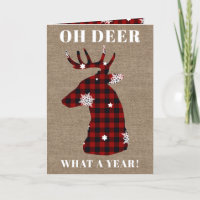 Navidades de Burlap divertidos Oh Deer Buffalo Pla