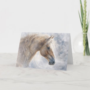 Tarjeta Festiva Navidades de caballo de vacaciones en la Bonito de