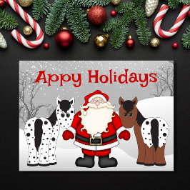 Tarjeta Festiva Navidades de Caballos Appy Holidays Appaloosa