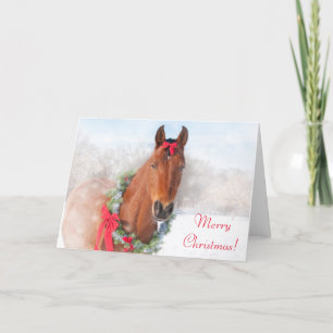 Tarjeta Festiva Navidades de caballos de Bahía