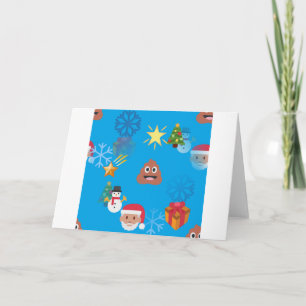 Tarjeta Festiva navidades de caca de emoji