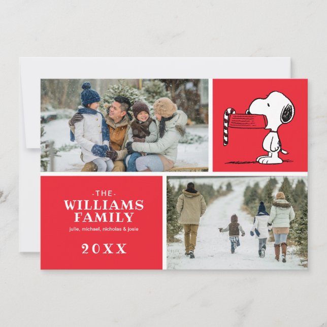 Tarjeta Festiva Navidades de cacahuetes escupiendo Collage de foto (Anverso)