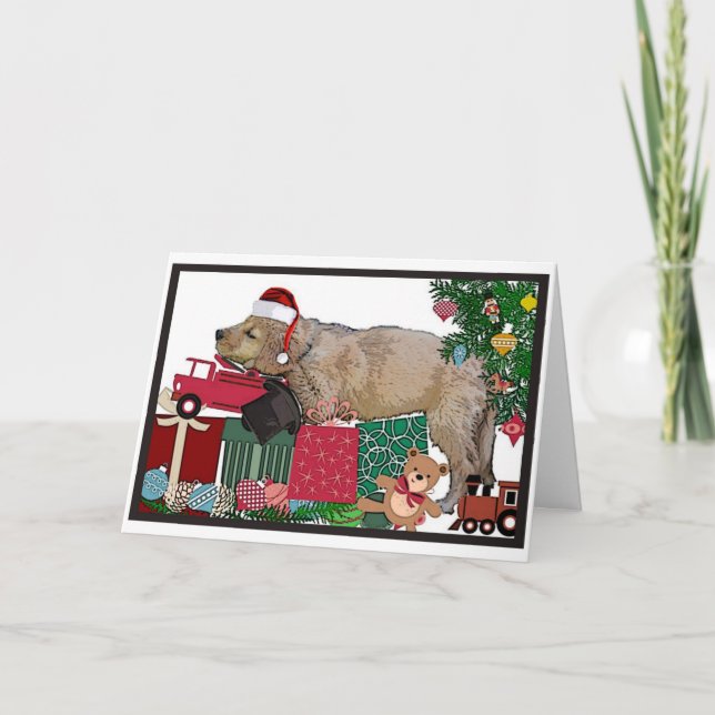 Tarjeta Festiva Navidades de Cachorros (Anverso)