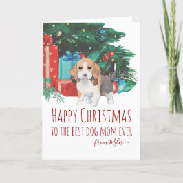 Tarjeta Festiva Navidades de Cachorros Cute Beagle Personalizados