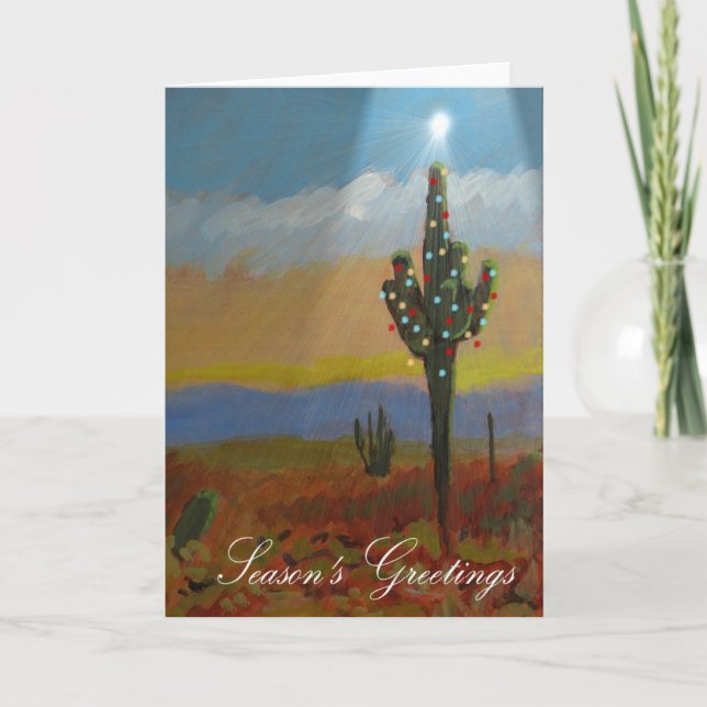 Tarjeta Festiva Navidades de Cactus (Anverso)