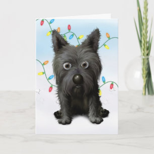Tarjeta Festiva Navidades de Cairn Terrier 2