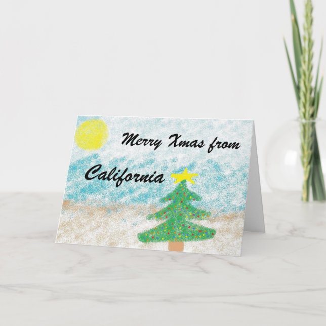 Tarjeta Festiva Navidades de California (Anverso)