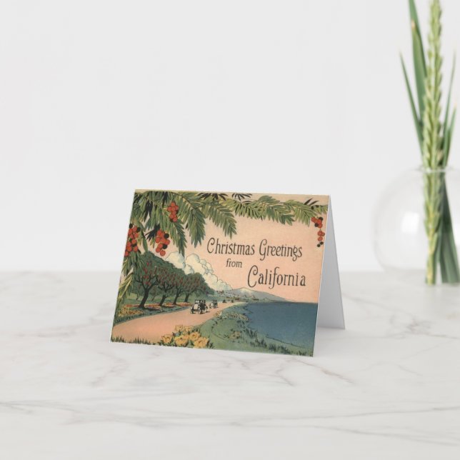 Tarjeta Festiva Navidades de California (Anverso)