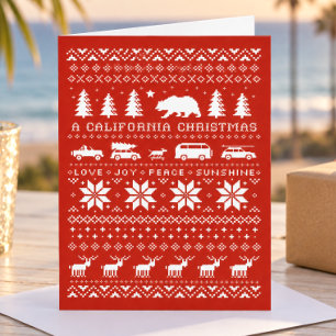 Tarjeta Festiva Navidades de California - Ama la alegría por la pa