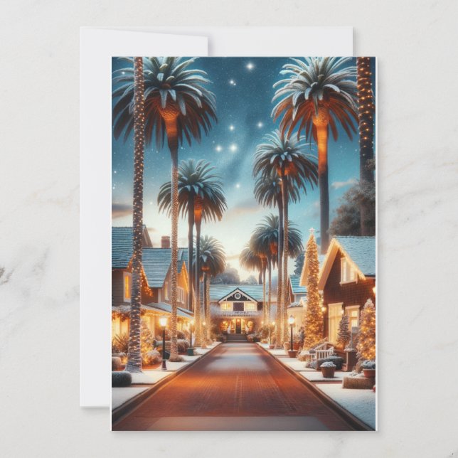 Tarjeta Festiva Navidades de California encantados: Maravillas mod (Anverso)