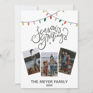 Tarjeta Festiva Navidades de caligrafía de temporada se iluminan