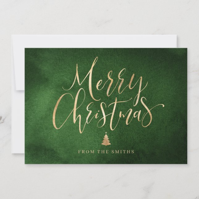 Tarjeta Festiva Navidades de caligrafía escrita a mano y sencilla  (Anverso)