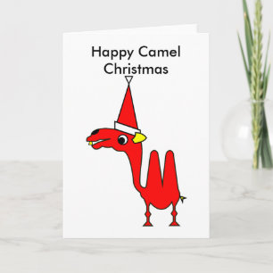 Tarjeta Festiva Navidades de camellos felices